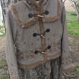 Michael Kor's Women's Faux Fur Patterned Jacket